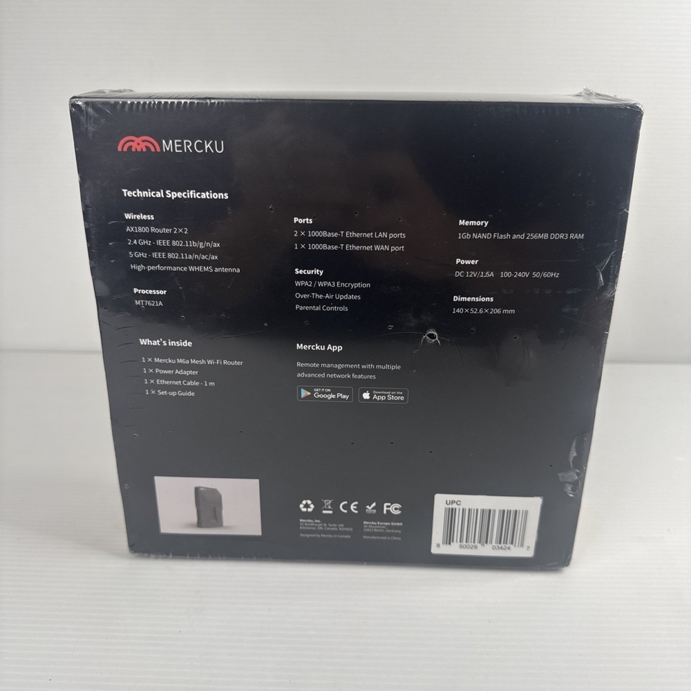 Mercku M6a Home WiFi-6Mesh Router (Factory sealed) - High Performance Router - Picture 3 of 5